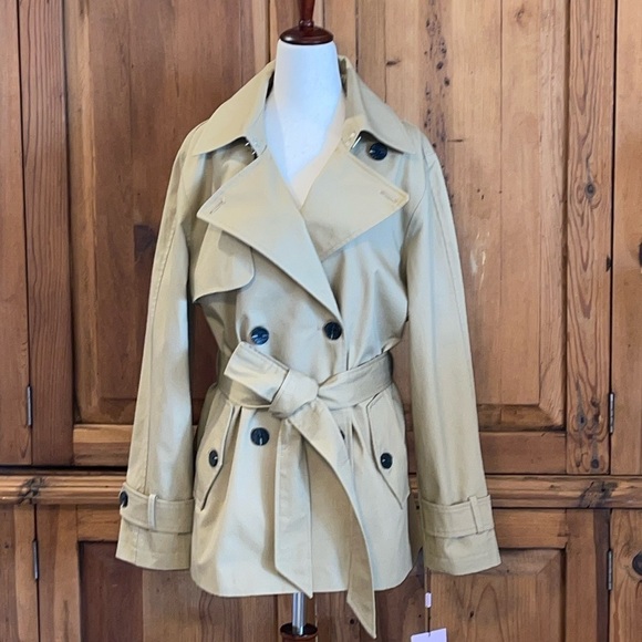Avec Les Filles Short Cotton Lined Trench Coat Sz. L